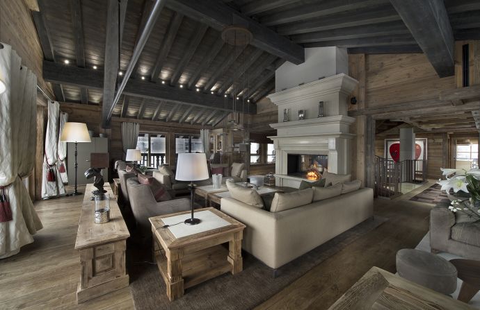 <strong>Chalet Edelweiss, Courchevel (France):</strong> The chalet's master suite has a private sitting room that occupies the entire top floor of the six-story chalet. 
