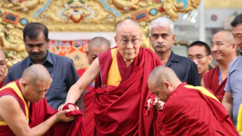 The Dalai Lama presided over the Emory-Tibet symposium of Scholars and Scientists at Drepung Monastic University in December.  