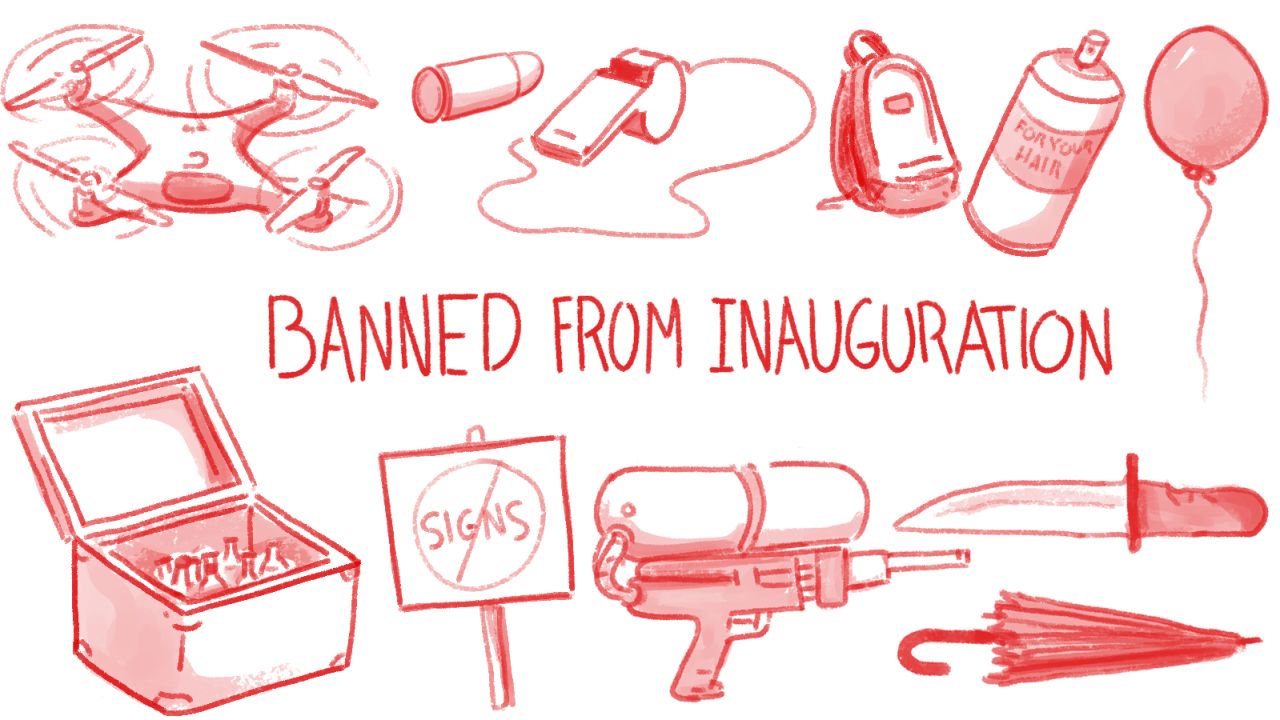 banned items from inauguration