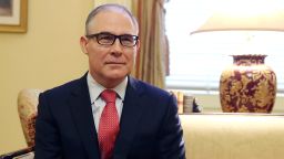 Oklahoma Attorney General and President-elect Donald Trump's nominee to head the Environmental Protection Agency (EPA), Scott Pruitt, meets with Senate Majority Leader Mitch McConnell (R-KY), on Capitol Hill January 6, 2017 in Washington, DC.