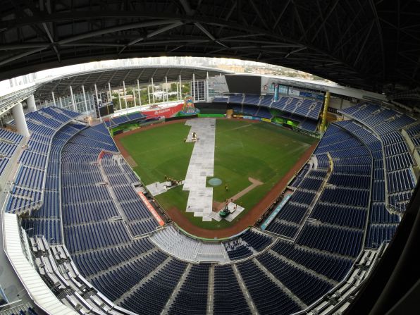Florida's Marlins Park, home to MLB team Miami Marlins, is taking on the challenge as it hosts motorsport's Race of Champions (ROC) on January 22-23.<br /><br />The first job is to cover the baseball diamond to protect the field of play. "875 aluminum panels protect the substructure of the field," explains ROC president Fredrik Johnsson.
