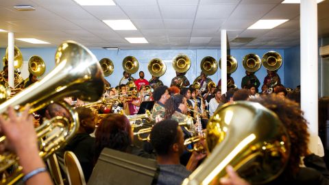 One of the band's many rehearsals in the week before the presidential inauguration.