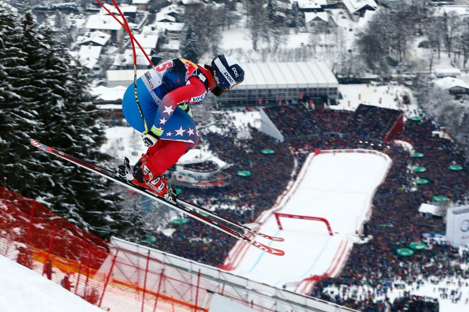 Racers will be throwing themselves down the mountain at speeds of up to 80 miles-per-hour, and no event is more breathtaking than the classic Hahnenkamm race on the feared Streif course in Kitzbuhel, Austria.
