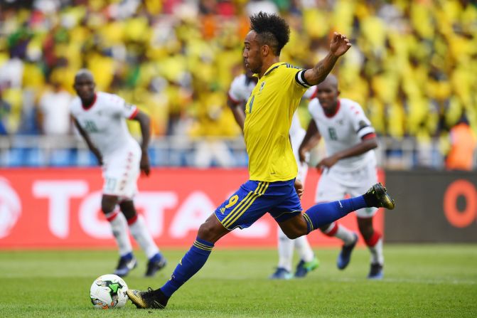 Gabon captain Pierre-Emerick Aubameyang changed all that, winning a penalty when he was brought down by Burkina Faso's Kouakou Hervé Koffi after racing through on goal. 