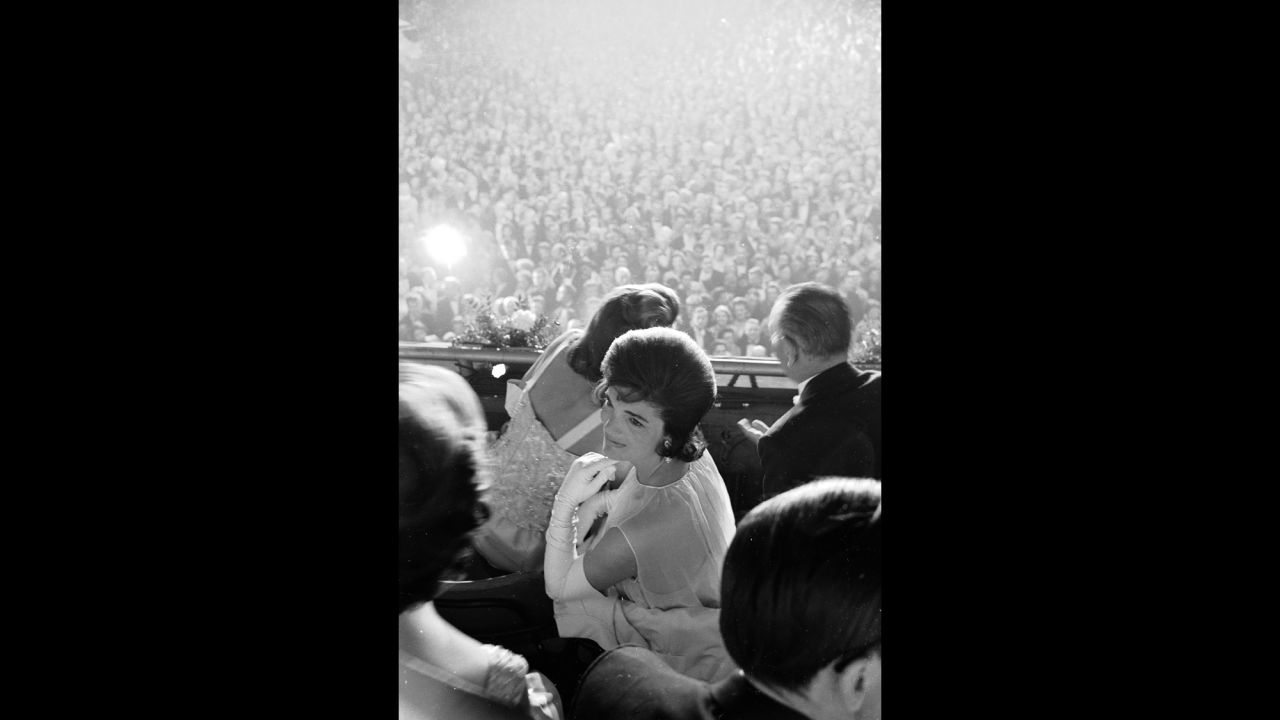 Jackie Kennedy at her husband's inauguration. She became first lady at age 31, and in her role she was deeply committed to promoting the arts and culture. She could speak several languages, including French, Spanish and Italian, and often accompanied her husband on his trips abroad. As a family, the Kennedys are said to have brought a youthful vibrancy, grace and eloquence to the White House.