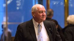 Former Georgia Governor Sonny Perdue arrives in Trump Tower, November 30, 2016 in New York, to meet with US President-elect Donald Trump.