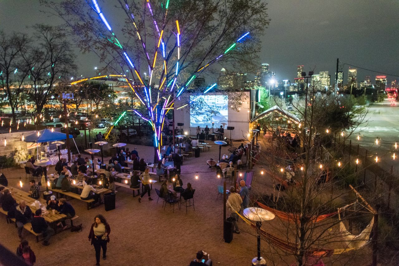 <strong>Axelrad</strong> -- Axelrad is a lush new beer garden surrounding a renovated 100-year-old grocery on Alabama Street, complete with a hammock grove.