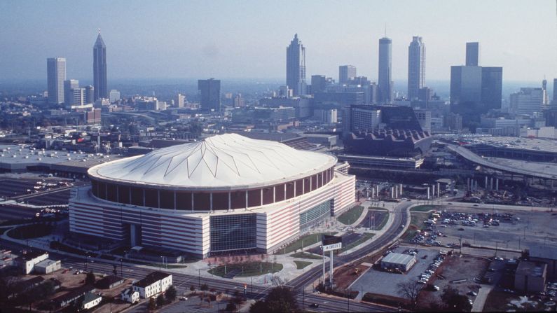 The Georgia Dome, seen here in November 1992, has been the home of the Atlanta Falcons for the last 25 years. Later this year, the building will be demolished, and the Falcons will move into the new Mercedes-Benz Stadium, which is under construction.
