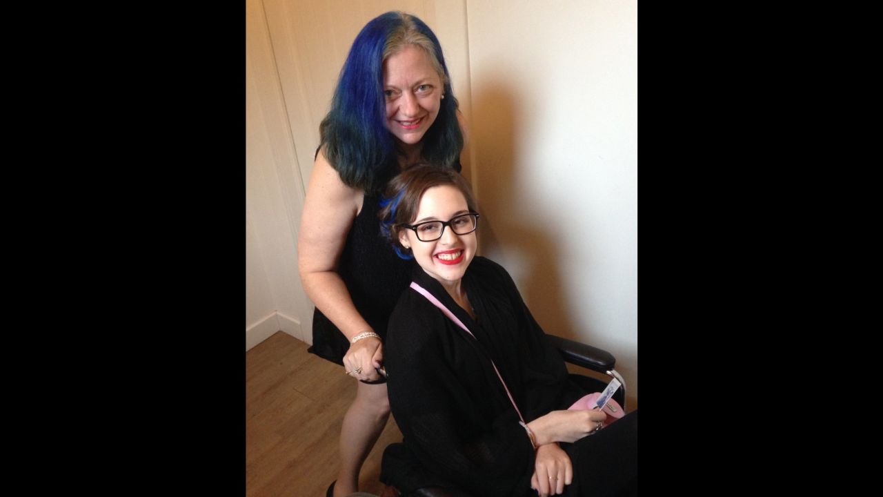 Anne and Rebecca Schofield get ready for a family wedding.