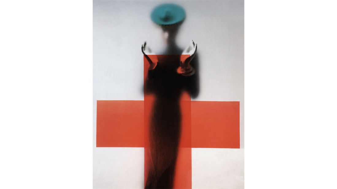 A shot taken by Erwin Blumenfeld for the March 1945 issue of American Vogue. The sparseness of the image was influenced by the need for this shot to have text running down its sides when featured in the magazine.<br />