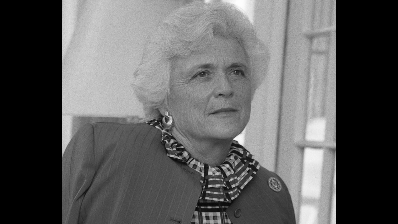 A portrait of Barbara Bush at the vice presidential residence on April 24, 1981. Her husband was sworn in as vice president of the United States in 1981.