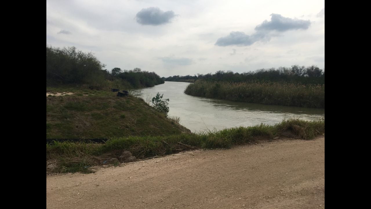 The Rio Grande forms a border between Texas and Mexico. Much of the river straddles remote desert and farmland, such as this stretch in Progreso Lakes, Texas.     