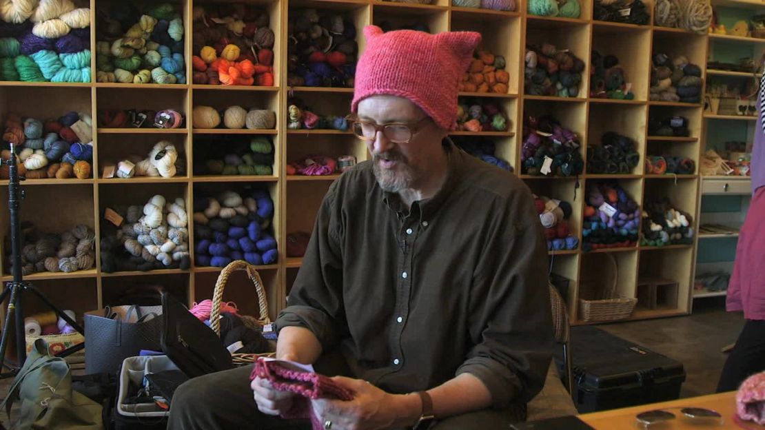 Each knitter was encouraged to write a special message to the marcher who receives the hat. 