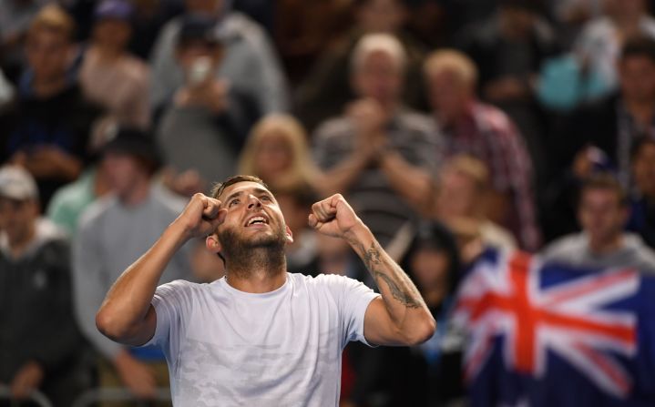 The 67th-ranked Evans' fairytale run continued as he beat home favorite Bernard Tomic  7-5 7-6 7-6 to reach the last 16 of a grand slam for the first time. The 26-year-old pulled a huge upset in the previous round as he disposed of seventh seed Marin Cilic. Tomic was Australia's last surviving player in the men's draw.