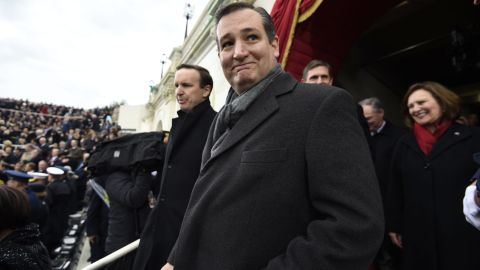 Sen. Ted Cruz arrives for the ceremony.