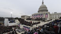Guests fill the West Front of the US Captol in Washington, DC, on January 20, 2017, before the swearing-in ceremony of US President-elect Donald Trump. 