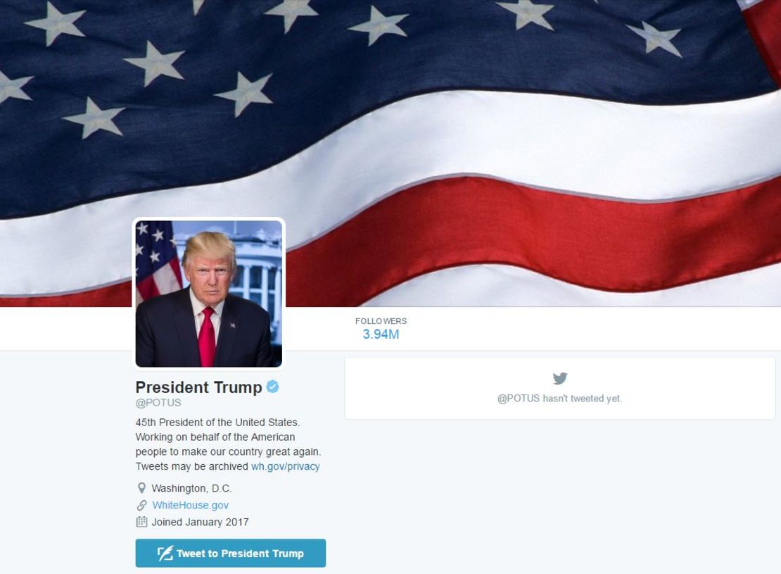 Trump @POTUS Twitter account uses photo from Obama inauguration | CNN