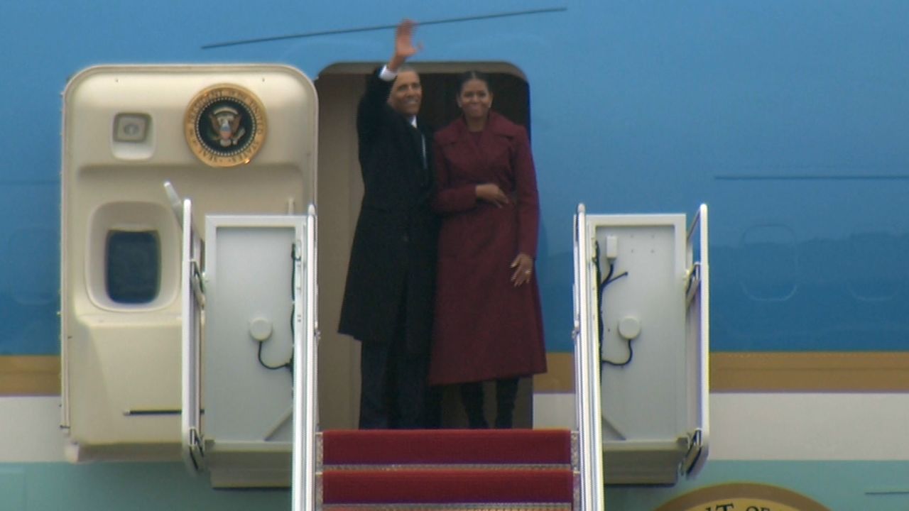 The Obamas depart Friday from Joint Base Andrews for California.