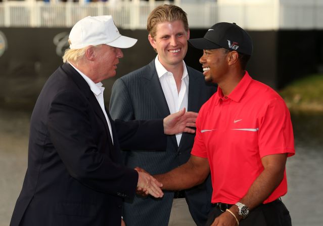 Trump is a keen golfer -- just like outgoing President Barack Obama and many of their predecessors -- and<a href="index.php?page=&url=http%3A%2F%2Fedition.cnn.com%2F2017%2F01%2F05%2Fpolitics%2Ftiger-woods-donald-trump-golf%2Findex.html" target="_blank"> soon after winning the election he played a round with former world No. 1  Tiger Woods</a>. The 14-time major champion wrote in his blog of Trump: "What most impressed me was how far he hits the ball at 70 years old. He takes a pretty good lash." Trump's lowest round is 70.