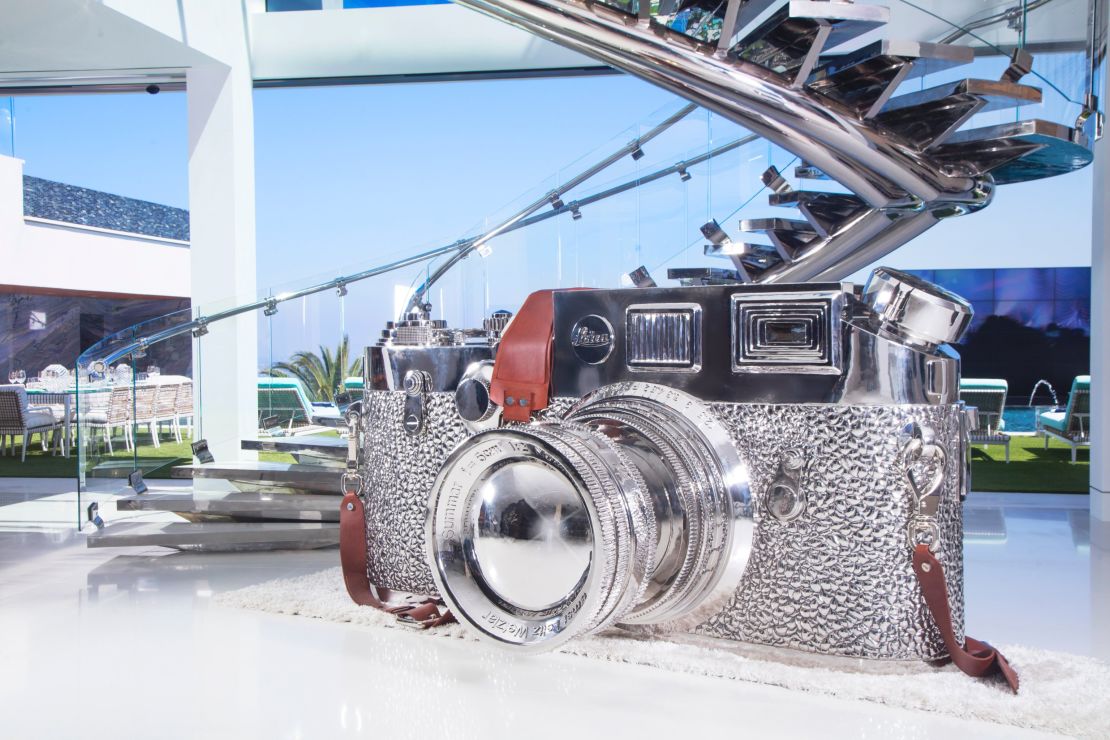 There are over 100 artworks in the house, including a $1 million Leica camera sculpture by artist Liao Yibai