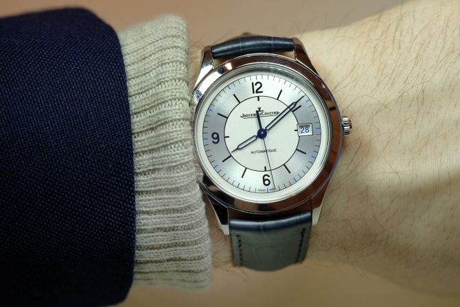 "This particular style of vintage-inspired dial is having quite a moment right now, and<a  target="_blank" target="_blank"> Jaeger-LeCoultre</a> is capitalizing on this by releasing three well-priced watches with these so-called sector dials and modestly sized steel cases. This time-and-date watch is the best $5,700 you could spend at this year's SIHH, no question." -- Stephen Pulvirent 