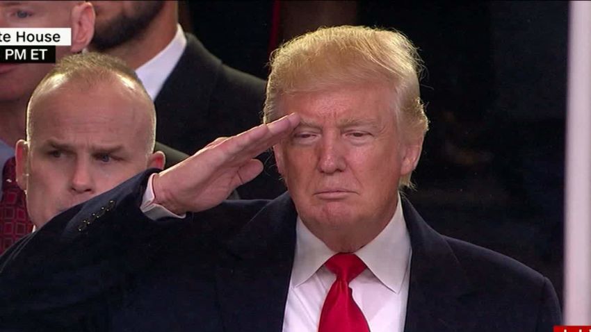 President Donald Trump's first salut