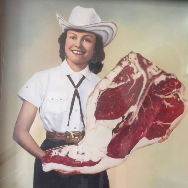 Sharline Hayward Haney of Hyannis was the face of a Nebraska beef campaign starting in the late 1950s. This image is on display in the Grant County Museum, upstairs in the county courthouse. Her daughter-in-law is the county clerk. 