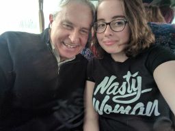 James and LJ Kindall on the bus to the Women's March on Washington