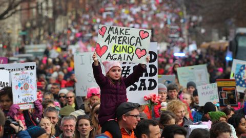The Women's March of 2017 drew millions to the streets of Boston and other American cities. 