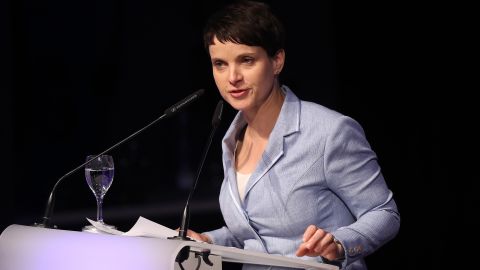 Frauke Petry, leader of the Alternative for Germany party, speaks at the European right-wing party conference.