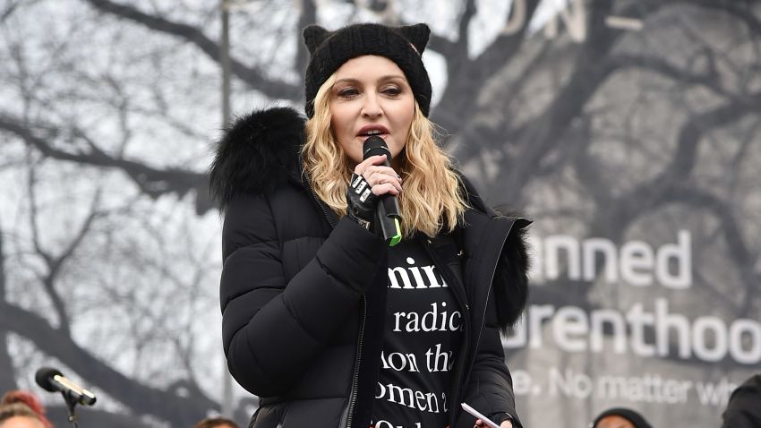 Madonna performs onstage during the Women's March on Washington on January 21, 2017 in Washington, DC. 