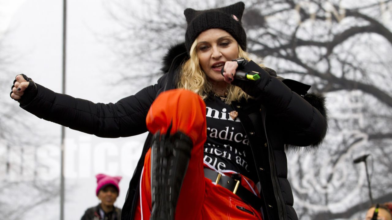 Madonna performs during the Women's March on Washington, Saturday, January 21, 2017 in Washington.