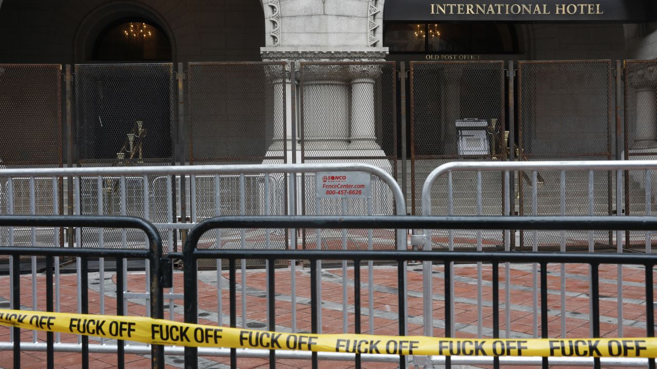 WASHINGTON, DC - JANUARY 21: The Trump International Hotel is seen during the Women's March on Washington January 21, 2017 in Washington, DC. The march is expected to draw thousands from across the country to protest newly inaugurated President Donald Trump. (Photo by Aaron P. Bernstein/Getty Images)