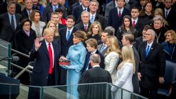 President-elect Donald Trump takes the oath of office to become President of the United States during his Inauguration on the West Front of the US Capitol in Washington, DC.20170120 (Photo by Mary F. Calvert )