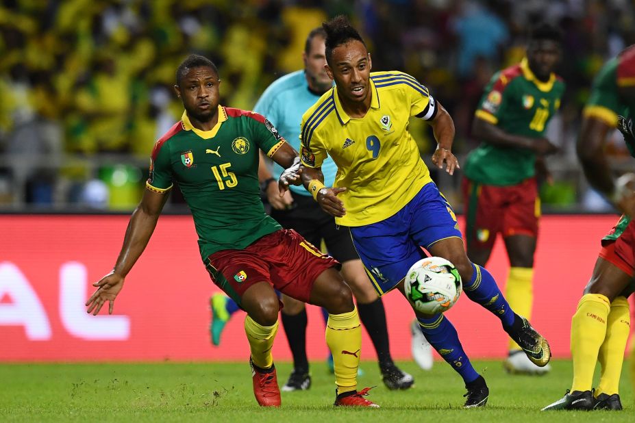 Gabon's star forward Pierre-Emerick Aubameyang was left frustrated by an astonishing early miss in front of the Cameroon goal.