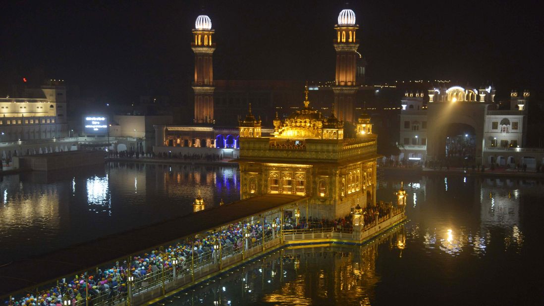 <strong>Harmandir Sahib, Amritsar, Punjab:</strong> Harmandir Sahib is a holy complex for Sikhs that includes the signature "Golden Temple," which sits in the middle of a large lake. Reflections of its gold-encrusted dome shimmer in the clear water of the Amrit Sarovar (Pool of Nectar), which greets those who enter from the north gate. <a href="http://edition.cnn.com/2014/04/09/travel/punjab-amritsar-bourdain/">READ: 6 ways to experience India's Punjab region</a>