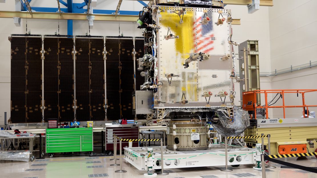 GOES-S, seen here at Lockheed Martin Corporation's Littleton, Colorado, facility in September, is undergoing environmental testing. 