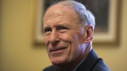 WASHINGTON, DC - JANUARY 23: Former Senator Dan Coats, President-elect Donald Trump's nominee for Director of National Intelligence, looks on during a photo opportunity in the office of Senate Majority Leader Mitch McConnell (R-KY) before their meeting on Capitol Hill, January 21, 2017 in Washington, DC. Coats stated last week that cybersecurity and cyber attacks will be among his chief concerns. (Photo by Drew Angerer/Getty Images)
