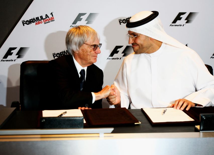 Ecclestone signs a deal with Khaldoon Al Mubarak, Chairman of the Abu Dhabi Executive Affairs, which saw Abu Dhabi become a Formula One Championship host in 2009. 