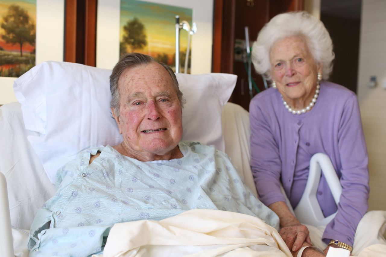 "President and Mrs @GeorgeHWBush thank their fellow Americans and friends from around the world for heir prayers and good wishes," tweeted Jim McGrath, the post-White House spokesman for the Bushes, after the former President was hospitalized in January 2017.