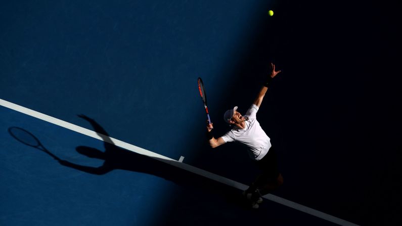 Andy Murray, the world's No. 1 tennis player, serves at the Australian Open on Friday, January 20. Two days later, <a href="index.php?page=&url=http%3A%2F%2Fedition.cnn.com%2F2017%2F01%2F22%2Ftennis%2Fandy-murray-tennis-mischa-zverev-australian-open%2F" target="_blank">he was upset in the fourth round</a> by Mischa Zverev.
