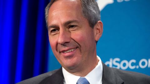 Judge Thomas Hardiman, federal judge on the U.S. Court of Appeals for the Third Circuit, moderates a panel discussion during the Federalist Society's National Lawyers Convention in Washington, Thursday, Nov. 17, 2016. (AP Photo/Cliff Owen)