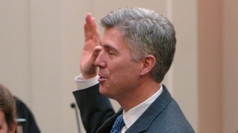 Swearing in of Coloradan Neil M. Gorsuch as the newest member of the, United States Court Of Appeals For The Tenth Circuit. (Denver Post Photo By John Prieto)
