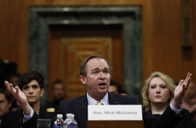 Mulvaney testifies before the Senate Budget Committee in January. He <a href="index.php?page=&url=http%3A%2F%2Fwww.cnn.com%2F2017%2F01%2F24%2Fpolitics%2Fmick-mulvaney-hearings-omb%2F" target="_blank">didn't back off his views</a> that entitlement programs need revamping to survive -- and he didn't back away from some of his past statements on the matter. President Donald Trump, during his campaign, pledged not to touch Social Security or Medicare.