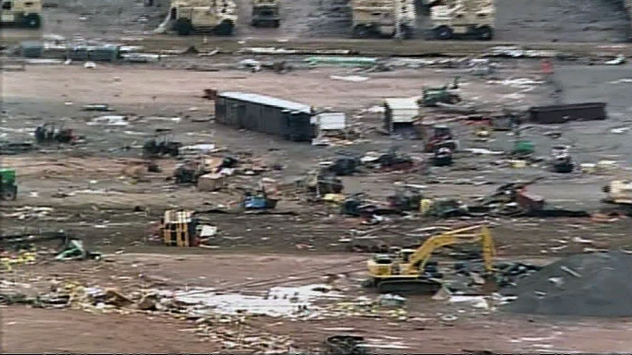 The storm tossed houses and vehicles as it passed through the city.