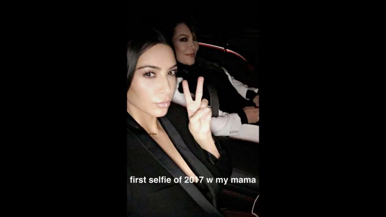 Television personality Kim Kardashian returned to social media this month, posting a Snapchat selfie with her mother, Kris Jenner, on Thursday, January 5. Kardashian had taken some time off after <a href="http://www.cnn.com/2016/10/02/entertainment/kanye-west-family-emergency/index.html" target="_blank">being the victim of an armed robbery</a> in October.