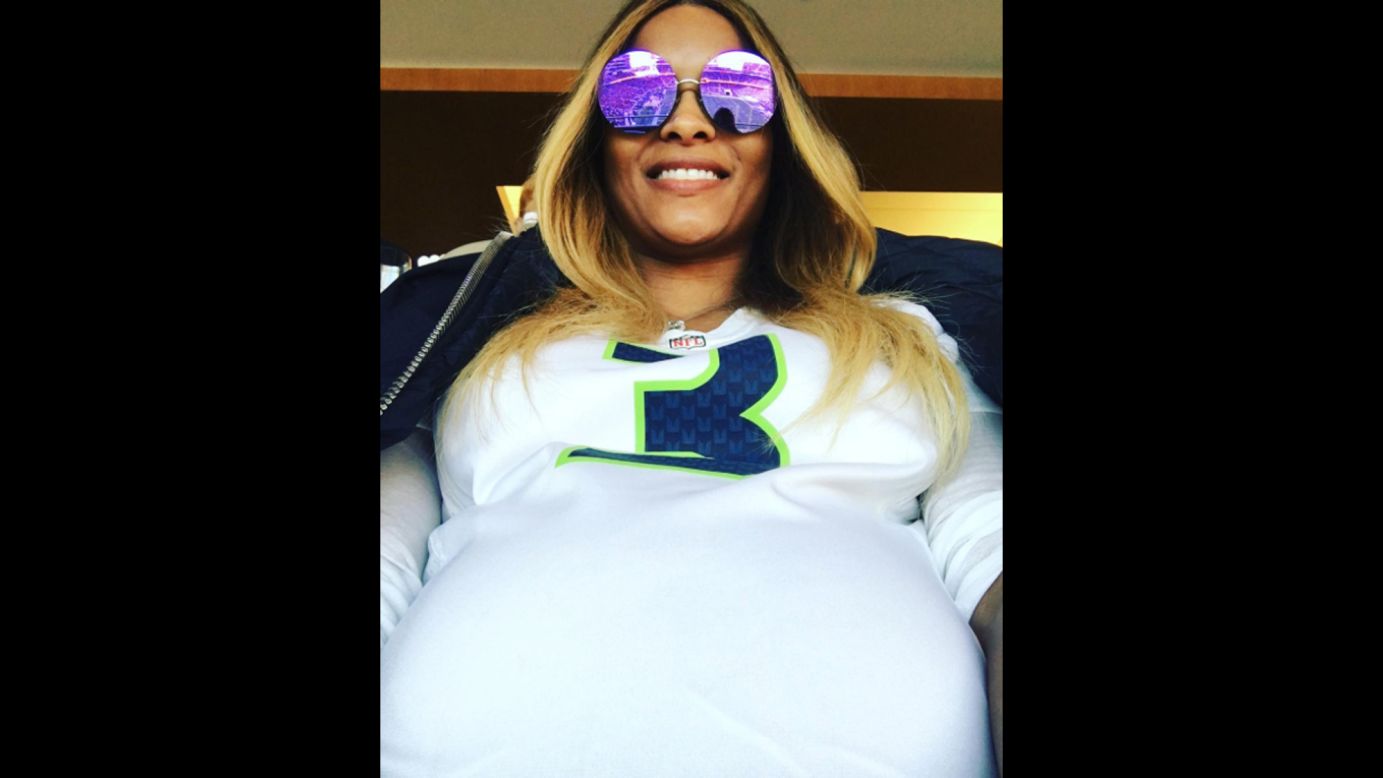 Singer Ciara wears the jersey of her husband, football quarterback Russell Wilson, as she attends a game on Sunday, January 1. "1st Selfie Of The #NewYear," <a href="https://www.instagram.com/p/BOvqt5bDcJh/" target="_blank" target="_blank">she said on Instagram.</a> "#GoHawks." She and Wilson <a href="http://www.cnn.com/2016/10/26/entertainment/ciara-pregnant/" target="_blank">are expecting their first child soon.</a>