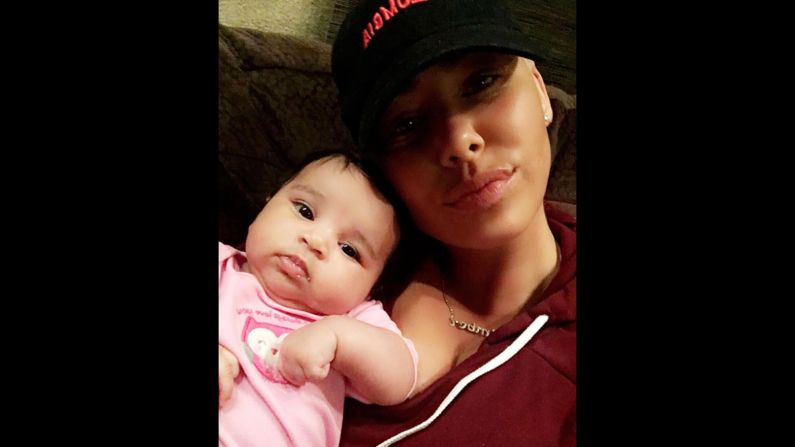 Model Amber Rose takes a selfie with Dream, the daughter of celebrity couple Rob Kardashian and Blac Chyna, on Wednesday, January 18. "Beautiful @Dream,"<a href="https://www.instagram.com/p/BPbuY11jpDe/" target="_blank" target="_blank"> Rose said on Instagram.</a>