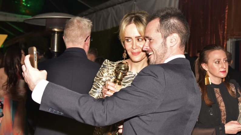 Film director Tom Ford poses with actress Sarah Paulson at a Golden Globes after-party on Sunday, January 8. Paulson won best actress for her role as Marcia Clark in the television show "The People v. O.J. Simpson." <a href="http://www.cnn.com/2017/01/08/entertainment/gallery/golden-globes-2017-winners/index.html" target="_blank">See all Golden Globe winners</a>