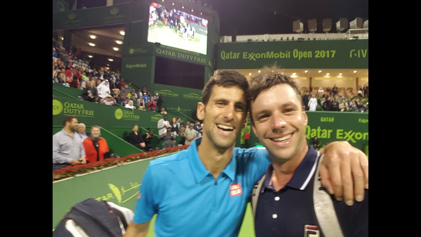 Horacio Zeballos, right, got a selfie with fellow tennis pro Novak Djokovic after losing to Djokovic at the Qatar Open on Wednesday, January 4. "I think that I have the best selfie of the day," <a href="https://twitter.com/HoracioZeballos/status/816687108769411072" target="_blank" target="_blank">he tweeted in Spanish.</a>